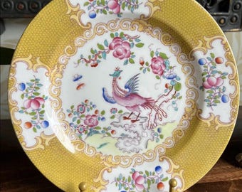 Minton Cockatrice Yellow Salad Plates (12), 7.75”, Vintage English