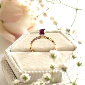 Delicate Genuine Ruby Ring in 14k Solid Gold, Certified Ruby Ring ...
