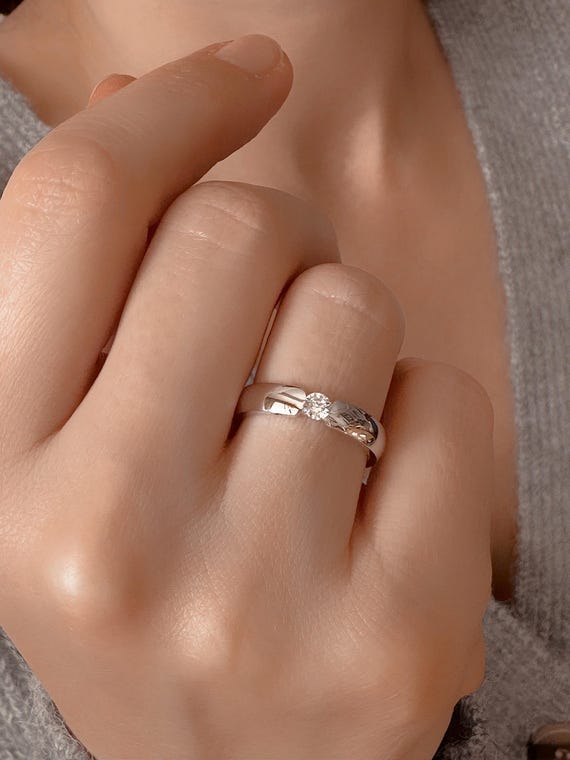 14K Solid Gold Domed Ring, Wedding Ring, Proposal Ring, Solitaire