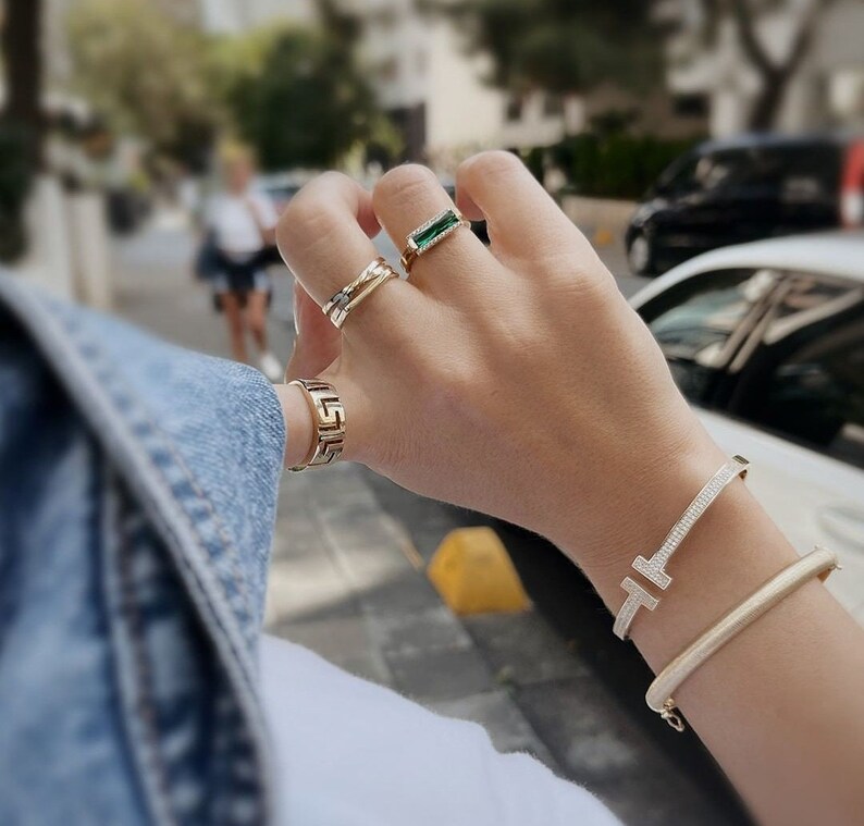 14k solid gold bangle bracelet solid gold bangle jewelry etsy