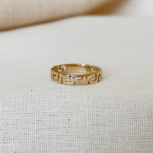 Gold Labyrinth Ring, 14k Solid Gold Ring, Minimalist Ring, Meander Ring ...