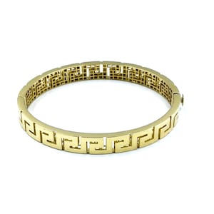 14K Solid Gold Bracelet, Gold Greek Key Bracelet, Ancient Greek Jewelry, 14K Gold Jewelry, Valentine&#39;s Day Gift, Wedding Gift, jewelry