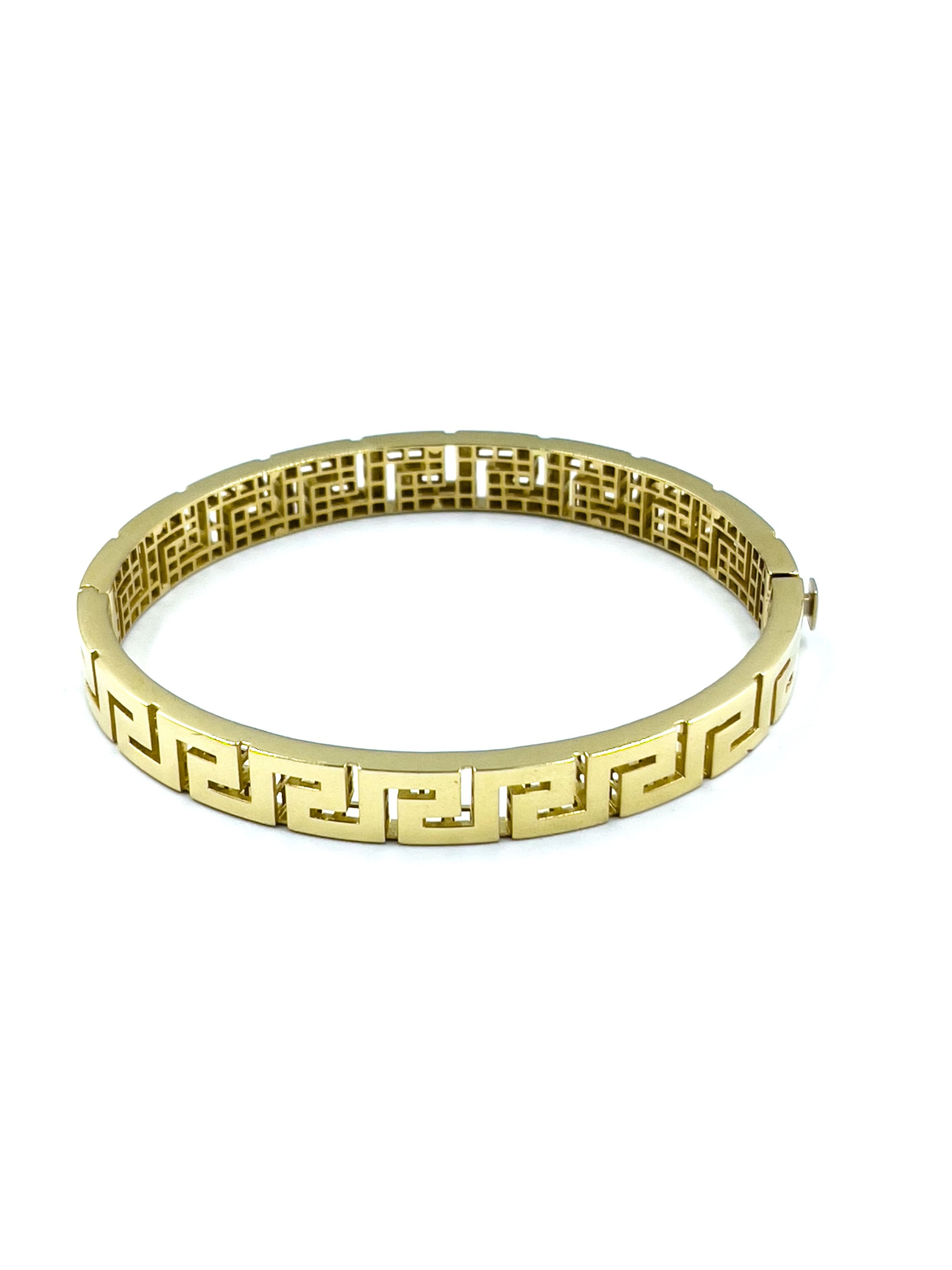 Gold Gold-tone bracelet with a clasp closure and a logo detail from Versace  - IetpShops Ukraine