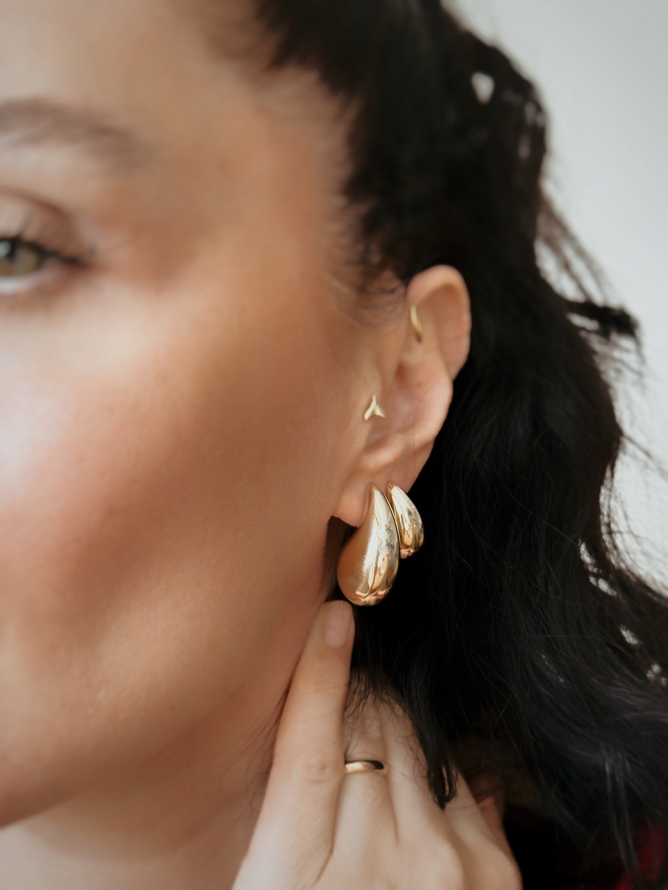 Buy 14K Solid Gold Drop Earrings, Thick Gold Drop Earrings