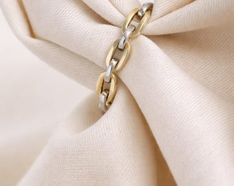 Goldring, 14K Solid Gold Kettenring, 14K Minimalist Ring, 14K Gold Kettenring, Kettengliedring, Dicke Kette Panzerring, Weihnachtsgeschenk, Geschenk