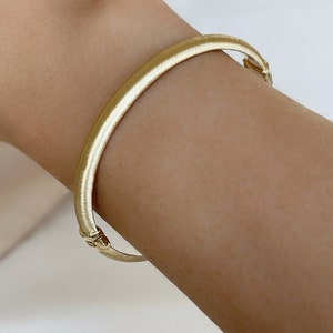 14K Solid Gold Bracelet, Solid Gold Bangles, Jewelry Gifts for Women, Wide Gold Bangles, High Polished Hinged Bangles, Real Gold Jewelry