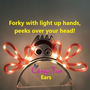 FORKY I'M (NOT) TRASH Lighted Mickey Mouse Disney Headband Toy Story Ears Boys Men Women Girls Child Kid Minnie Crazy Fun Lights Light-up