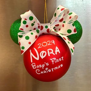 Adornos Disney extra grandes personalizados Adorno Minnie Mickey Mouse Año Nombre Fecha Navidad Personalizar Regalo personalizado Recuerdo de boda Jumbo