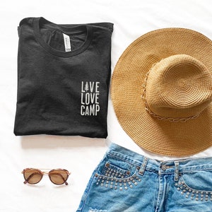 Women&#39;s Camp Shirt, Camping T-Shirt, Live Love Camp Shirt, Nature Shirt, Nature Lover Shirt, Camping Gift, Hiking Shirt, Gift for Camper