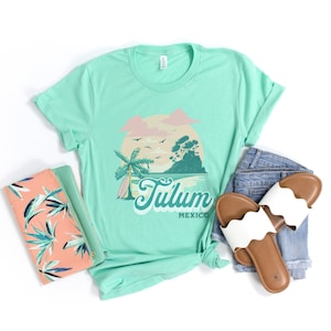 Tulum Mexico Shirt, Beach Vacation Shirt, Tulum Shirt For Women, Tulum Bachelorette T-Shirts, Women&#39;s Beach Shirt, Girl&#39;s Trip Shirt