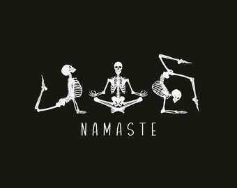 Halloween Yoga SVG, Funny Halloween SVG, Skeleton Yoga SVG, Funny Halloween Downloads, Skeletons Doing Yoga, Halloween svgs, Yoga svgs