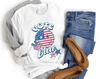 Vote Blue Shirt, Democrat Shirt, Liberal T-Shirt, Election Day Shirt, Retro America Shirt, Social Justice Shirt, Political T-Shirt