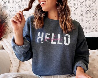 Sudadera Hello Sunshine, sudadera de primavera, sudadera de verano para mujer, sudadera de playa bonita, sudadera acogedora de otoño, regalo para ella, Sunshine