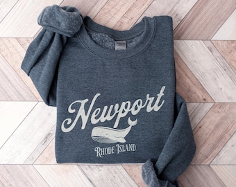 Newport Sweatshirt, Rhode Island Sweatshirt, Newport Whale Crewneck, Rhode Island Gift, Travel Sweatshirt, Gift for Traveler