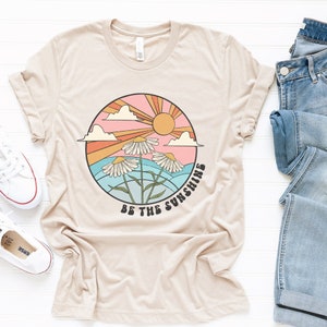 Be The Sunshine Tee - Boho Summer T-Shirt - Boho Daisy Tee - Women's Retro T-Shirt - Sunshine Graphic T-Shirt