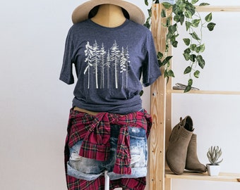Trees Shirt, Pine Tree Shirt, Forest Shirt, Camping Shirt, Hiking T-Shirt, Nature Tee, Adventure Shirt, Nature Lover Gift, Outdoors Shirt