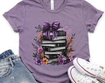 Gothic Coquette Book Shirt | Dark Floral Bookish Tee | Aesthetic Bookworm | Dark Academia Shirt | Dark Romance Reader Tee | Book Lover Gift