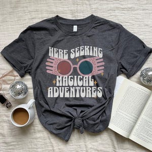 Seeking Magical Adventures Shirt, Retro Bookish Shirt, Wizard T-Shirt, Fantasy Book Lover Gift, Book Lover Gifted, Cute Bookworm Shirt