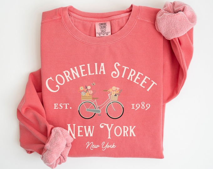 Cornelia Street Sweatshirt, Comfort Colors Cornelia Street New York Crewneck, Trendy Oversized Sweatshirt, Music Lovers Spring Sweatshirt