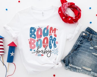 July 4th Tee, Patriotic Shirt, Fireworks Shirt, 4th July USA Shirt, Patriotic Gifted, USA T-Shirt, Retro 4th of July Independence Day Tee
