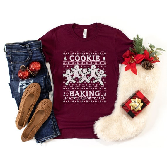 Cookie Baking Crew Shirt, Matching Holiday Baking Shirts, Gift for Baker, Group Holiday Cookie Baking Shirt, Christmas Crew Shirts