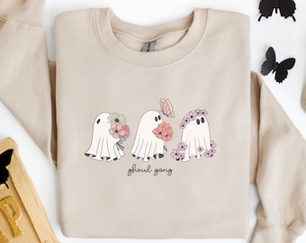 Ghoul Gang Sweatshirt, süßes Halloween-Geist Sweatshirt, gruselige Saison Sweatshirt, Halloween Pullover für Frauen, Giftful Halloween