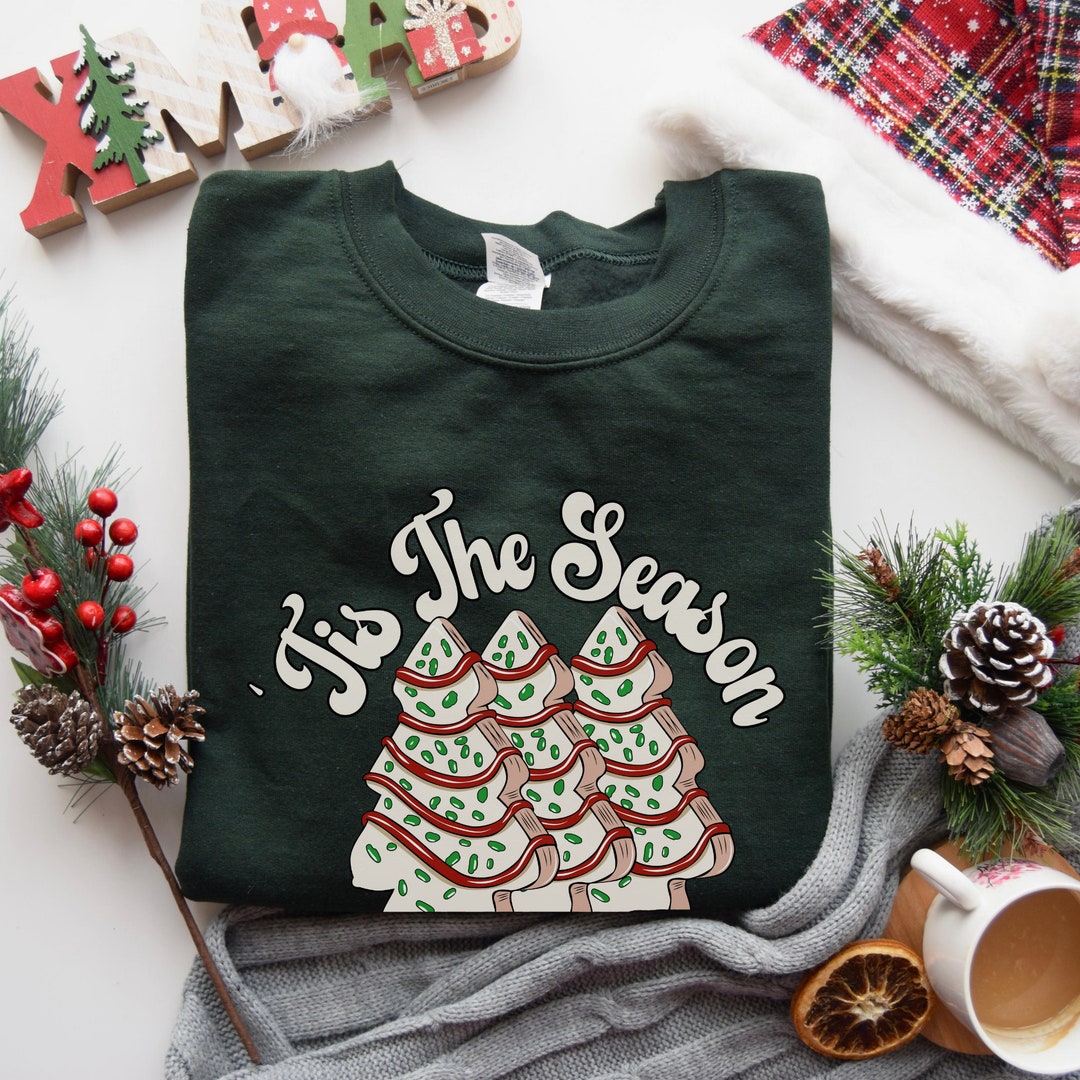 Christmas Tree Cake Sweatshirt 'tis the Season Etsy