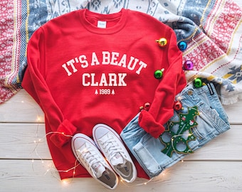 Moletom É um Belo Clark, Moletom Engraçado de Natal, Moletom Presenteado para o Natal, Moletom Clark Griswold, Gola Redonda para o Feriado
