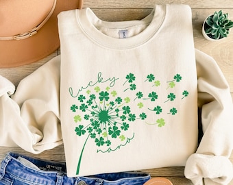 Lucky Nana Sweatshirt - Cozy St. Patrick's Day Gift, Cute Shamrock Sweatshirt, St Paddy's Day Crewneck for Grandma, Irish Lucky Clover Shirt