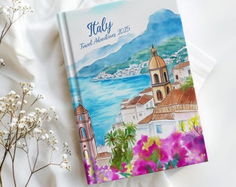 Italy Travel Adventures 2025 Journal, Vacation Log Book, Italy Travel Diary, Keepsake Honeymoon Gift, Gift for Traveler, Italy Vacation Gift
