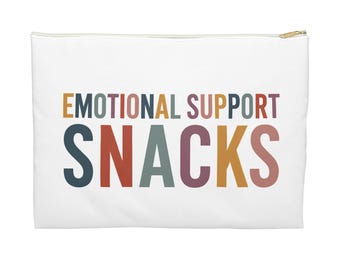 Emotional Support Snacks Pouch | Funny Travel Snack Bag, Sweet Tooth Friend Gift Treat Bag, Snack Pouch Travel Accessories, Gifted Bags