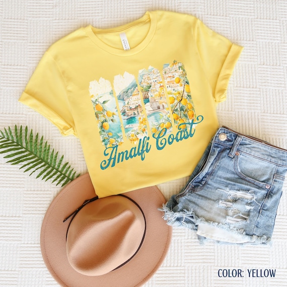 Amalfi Coast Tee, Italian Coastal Vacation T-Shirt, Beach Vibes Shirt, Italy Travel Souvenir, Bella Canvas Soft Lightweight Summer Tee-Shirt