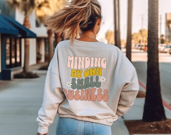 Sudadera "Mi propia pequeña empresa", camiseta para pequeñas empresas, sudadera retro con margaritas, regalo para el jefe