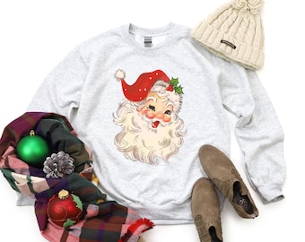 Vintage Weihnachts Sweatshirt, Vintage Weihnachten Sweatshirt, Retro Weihnachten Sweatshirt, Frauen Santa Sweatshirt, Weihnachtspullover