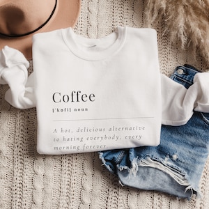 Sudadera con definición de café, sudadera divertida con café, camiseta para amantes del café, sudadera con definición de café, regalo para amantes del café