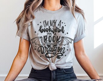 Book Dragon Tee - Perfect for Book Lovers, Fantasy Reader Shirt, Bookish Gift, Bookworm Tee, Fantasy Book Lover Gift, Booknerd Shirt
