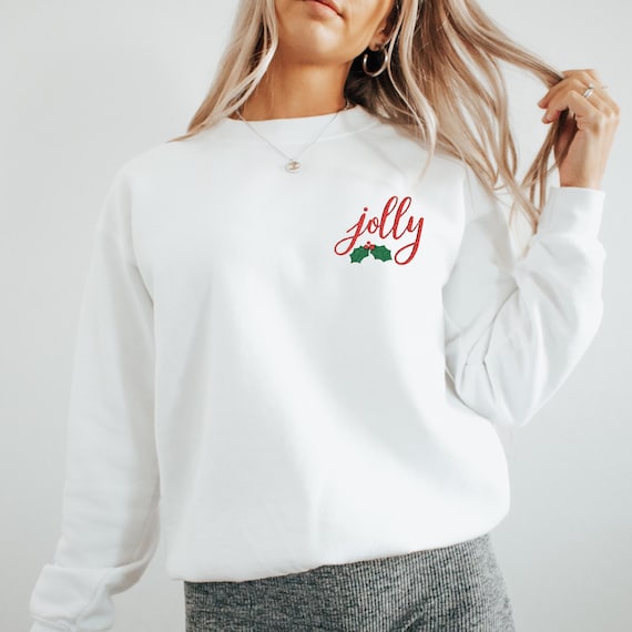 Jolly gesticktes Weihnachts-Sweatshirt, bestickter