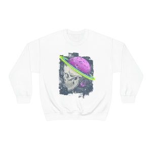 Bluza z Niebiańską Czaszką, Bluza Wszechświat, Bluza Astrologia, Bluza Gotycka, Poza tym światem, Prezent w postaci niebiańskiego swetra z okrągłym dekoltem zdjęcie 9