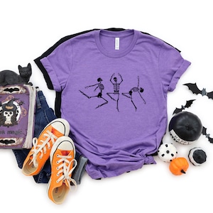Dancing Skeletons T-Shirt - Funny Halloween T-Shirt - Cute Halloween T-Shirt - Spooky Tees - Trending Halloween Shirts image 2