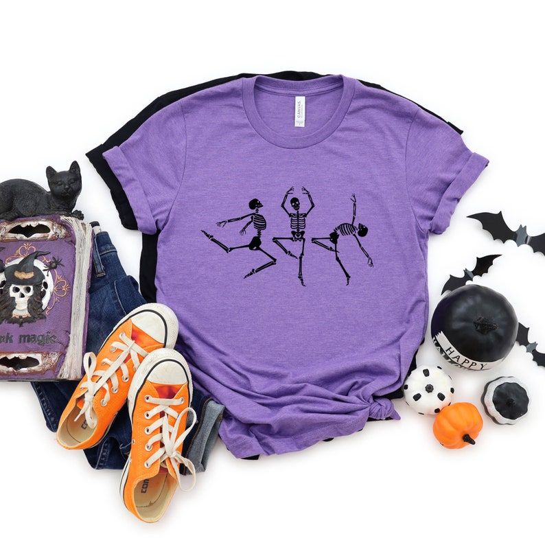Dancing Skeletons T-Shirt - Funny Halloween T-Shirt - Cute Halloween T-Shirt - Spooky Tees - Trending Halloween Shirts image 2
