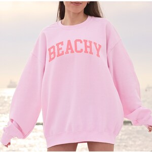 Beachy Sweatshirt, Summer Sweatshirt, Beach Sweatshirt, Beach Pullover, Gift for Her, Beach Lover Gift, Women's Beach Crewneck, Trendy Shirt image 5