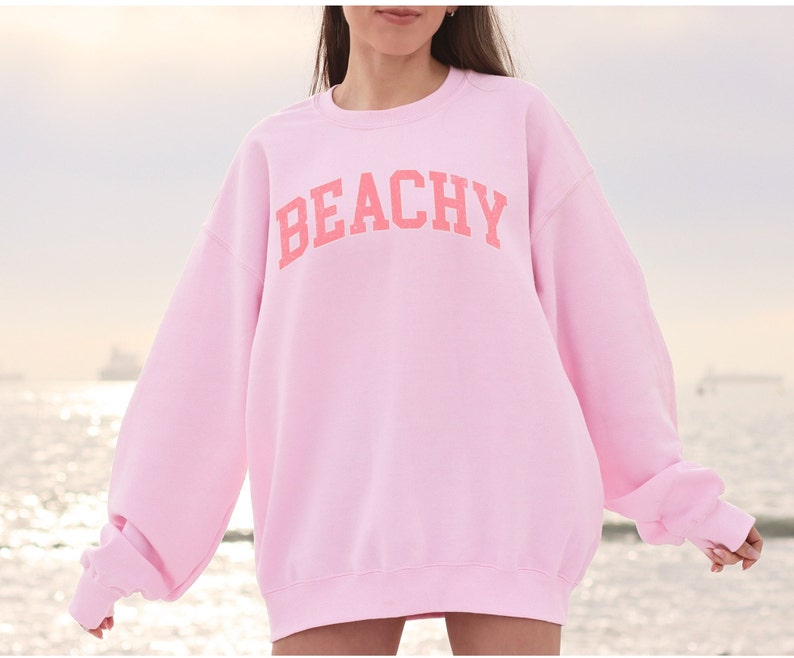 Beachy Sweatshirt, Summer Sweatshirt, Beach Sweatshirt, Beach Pullover, Gift for Her, Beach Lover Gift, Women's Beach Crewneck, Trendy Shirt image 5