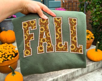 Herbst Sweatshirt, Vintage Herbst Rundhalsausschnitt, Herbst Sonnenblume Liebhaber Sweatshirt, Frauen gemütlicher Herbst Pullover, Distressed Varsity Herbst Pullover