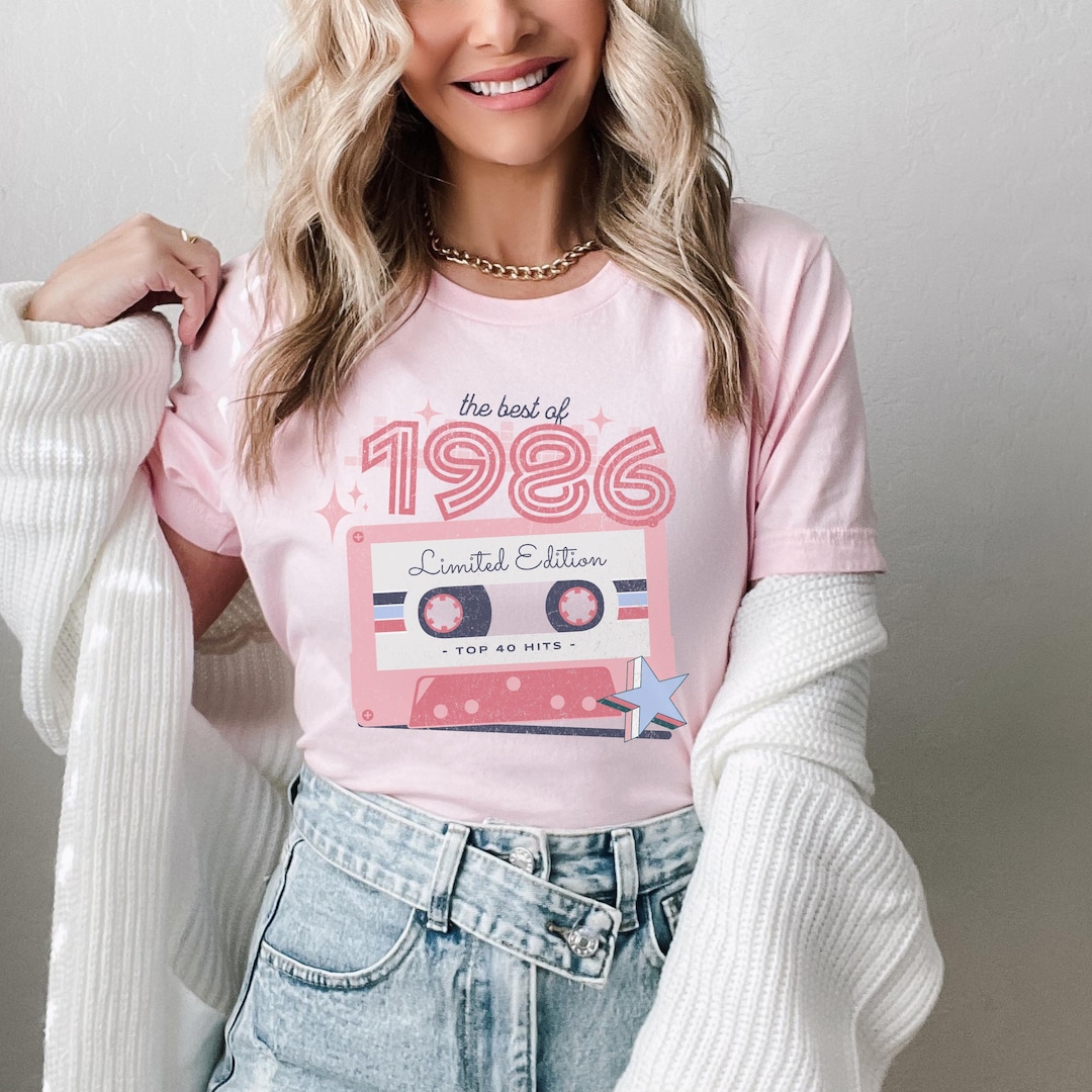 T-shirt anniversaire 40 ans Femme coloris clair – Originale 1986 Authentique