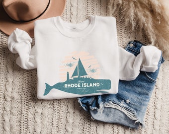 Rhode Island Sweatshirt, Newport Sweatshirt, Whale Sailboat Sweatshirt, Rhode Island Vacation Shirt, Rhode Island Crewneck