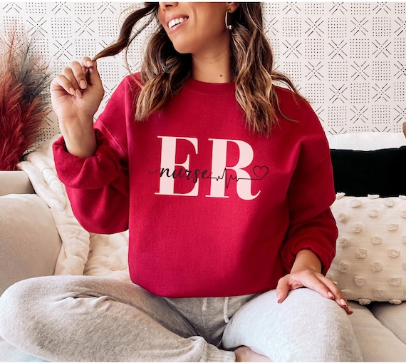 ER Nurse Sweatshirt, Emergency Room Nurse Sweatshirt, RN Sweatshirt, Gift for Nurse, Nurse Crewneck, Nurse Pulse Sweatshirt
