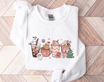 Christmas Coffee Sweatshirt, Gingerbread Cookies Sweatshirt, Coffee Lover Gift Christmas Sweater, Holiday Apparel, Christmas Crewneck