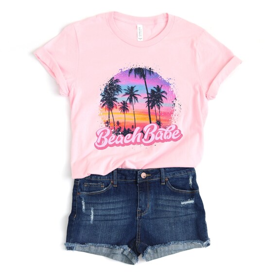 tシャツ SUMMER BEACH COLLAGE GRAPHIC HALF TEE レディース Beach Babe T-shirt - Summer Tees - Retro Beach T-shirt