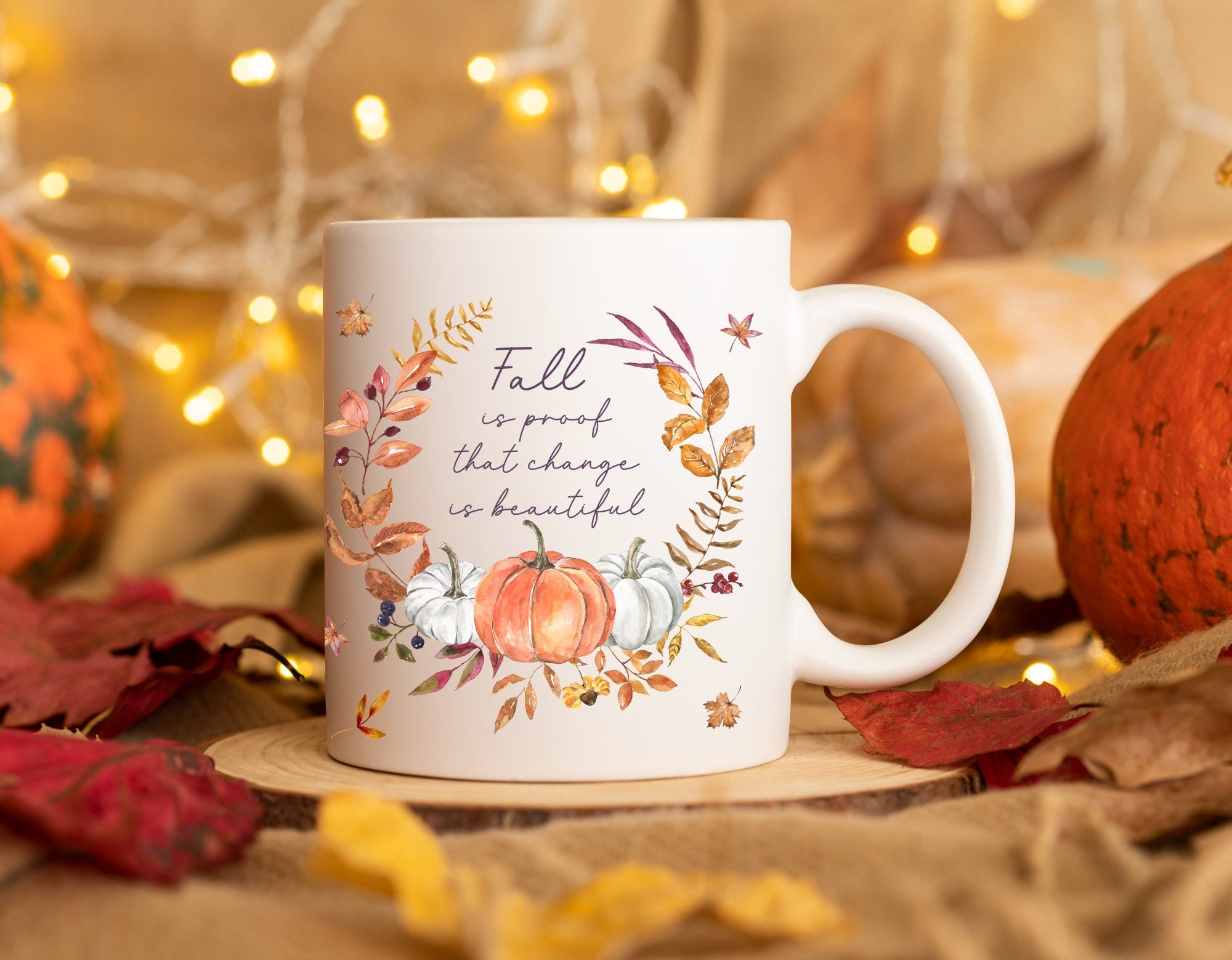 Elegant Fall Gold Orange Black Leaves Collection Coffee Mug by