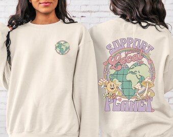 Retro Earth Day Sweatshirt, Climate Change Shirt, Aesthetic Sweatshirt, Trendy Sweatshirt, Environmental Awareness, Activism Sweatshirt